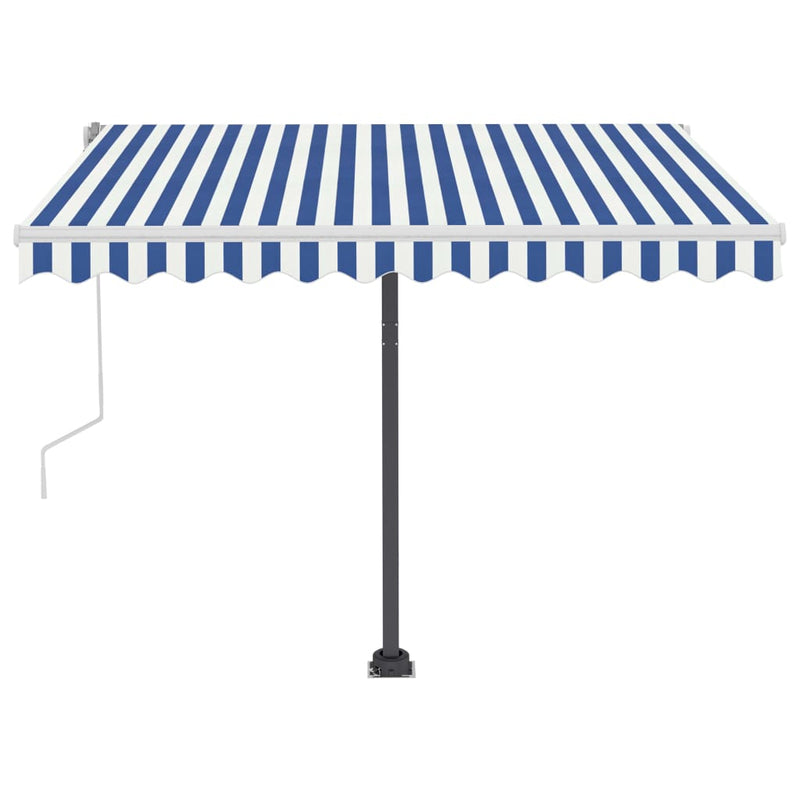 Freestanding Manual Retractable Awning 350x250 cm Blue/White
