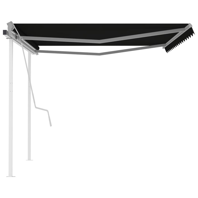 Manual Retractable Awning with Posts 4x3 m Anthracite
