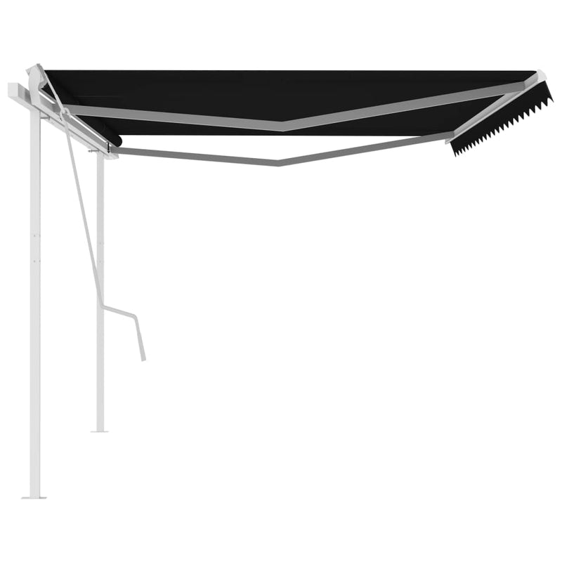 Manual Retractable Awning with Posts 5x3 m Anthracite