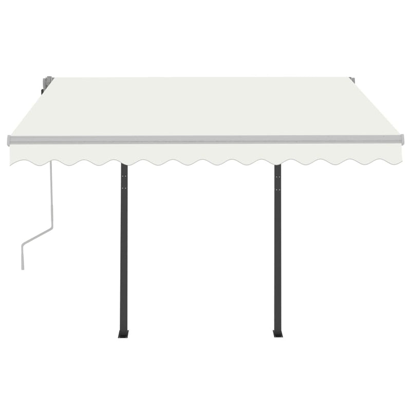 Manual Retractable Awning with Posts 3x2.5 m Cream