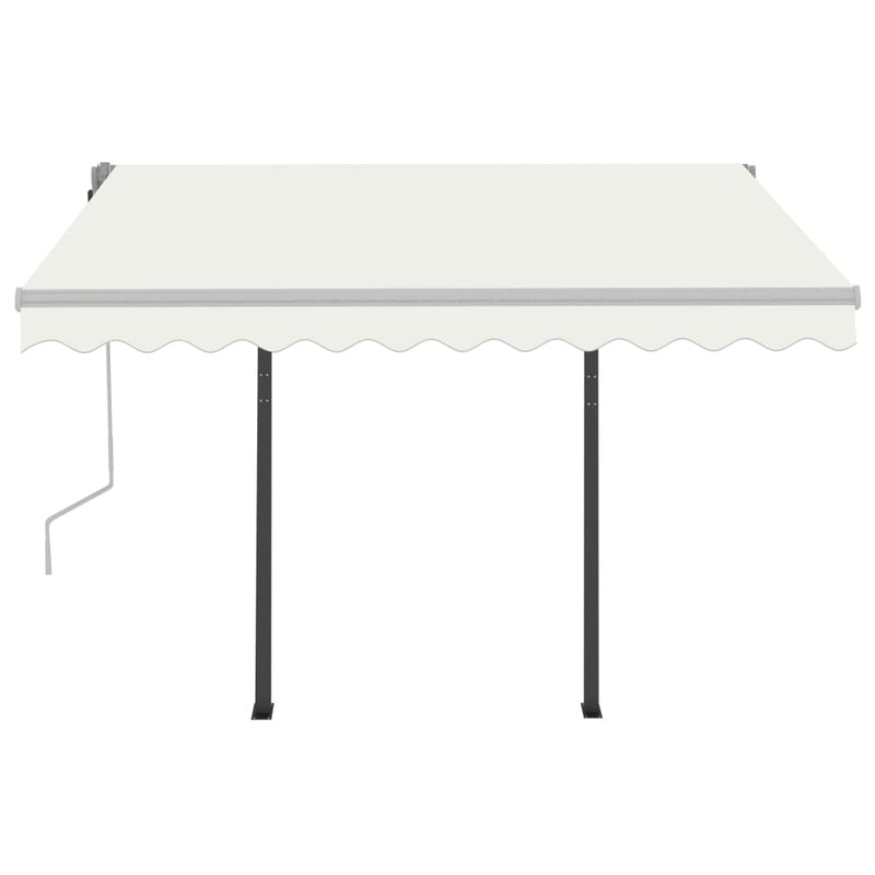 Manual Retractable Awning with LED 3x2.5 m Cream