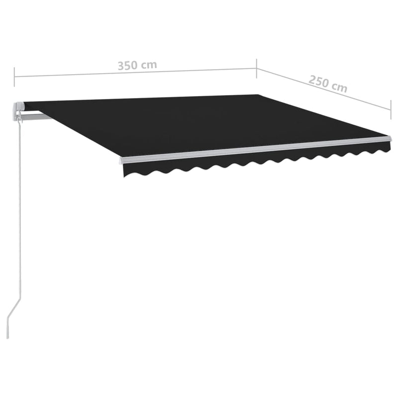Manual Retractable Awning with LED 3.5x2.5 m Anthracite - Payday Deals