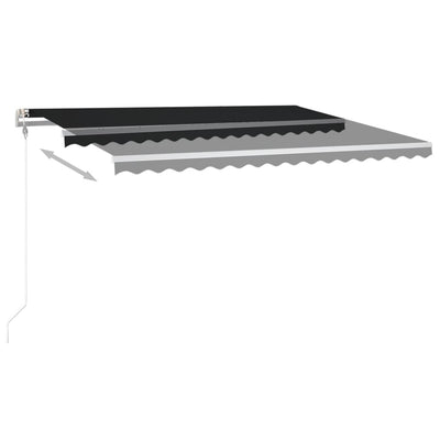 Manual Retractable Awning with LED 4.5x3 m Anthracite - Payday Deals