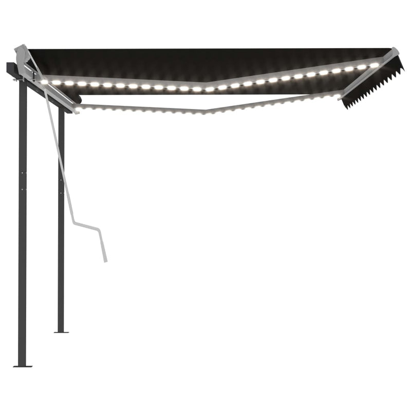 Manual Retractable Awning with LED 4.5x3 m Anthracite - Payday Deals