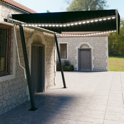 Manual Retractable Awning with LED 4.5x3 m Anthracite