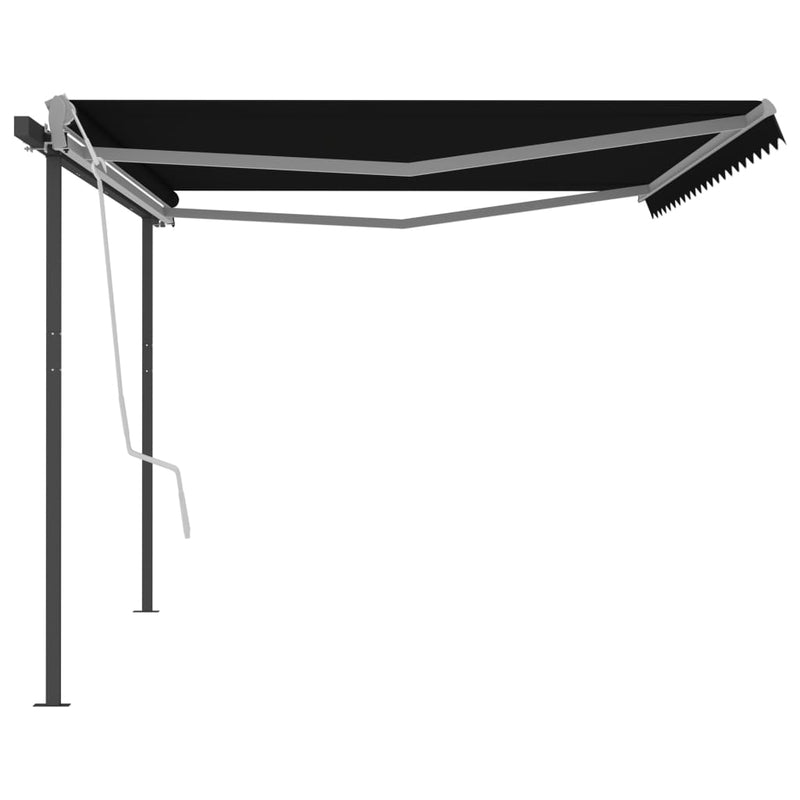 Manual Retractable Awning with Posts 5x3 m Anthracite