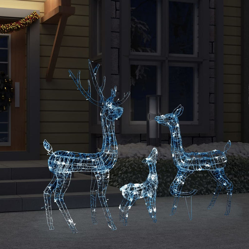 Acrylic Reindeer Family Christmas Decoration 300 LED Cold White