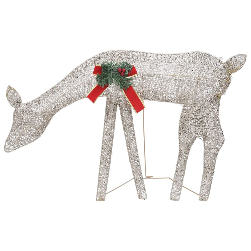 Christmas Reindeer Family 270x7x90 cm Gold Warm White Mesh