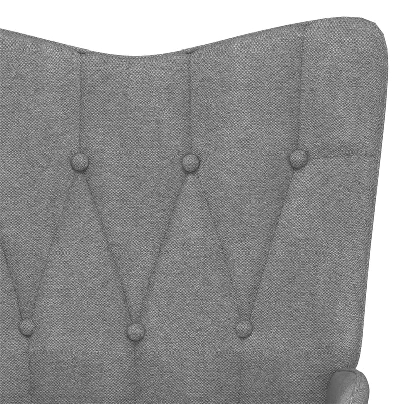 Rocking Chair with a Stool Dark Grey Fabric