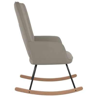 Rocking Chair Light Grey Velvet