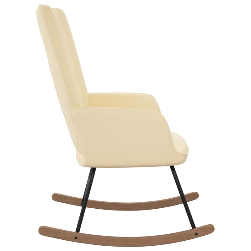 Rocking Chair Cream White Velvet