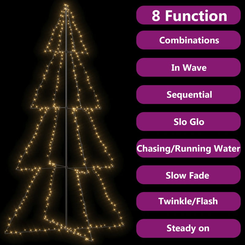 Christmas Cone Tree 360 LEDs Indoor and Outdoor 143x250 cm