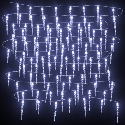 Christmas Icicle Lights 40pcs Cold White Acrylic Remote Control