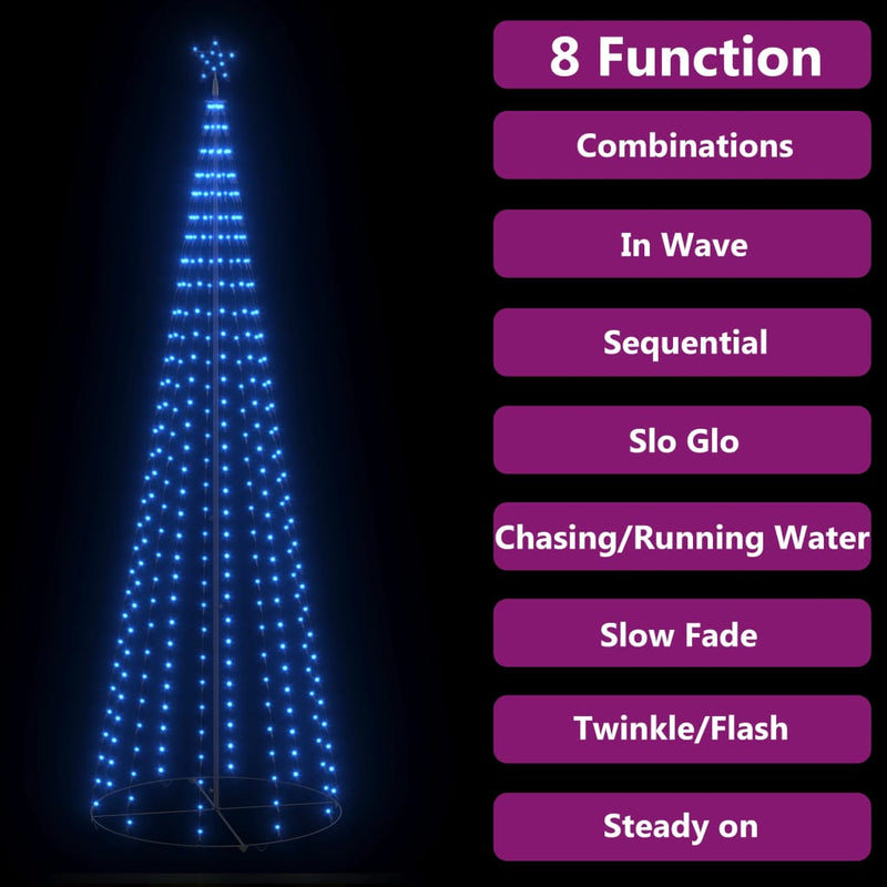 Christmas Cone Tree Blue 330 LEDs Decoration 100x300 cm