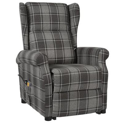 Massage Stand-up Reclining Chair Grey Fabric