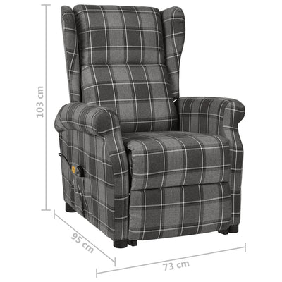 Massage Stand-up Reclining Chair Grey Fabric