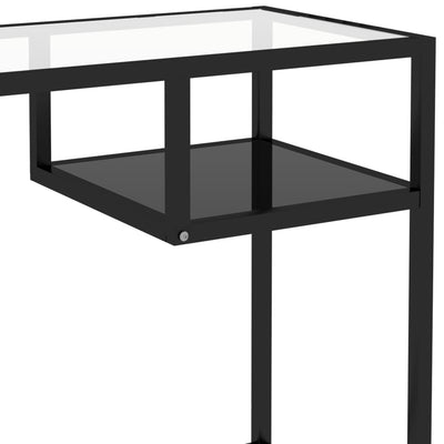 Computer Desk Black 100x36x74 cm Glass