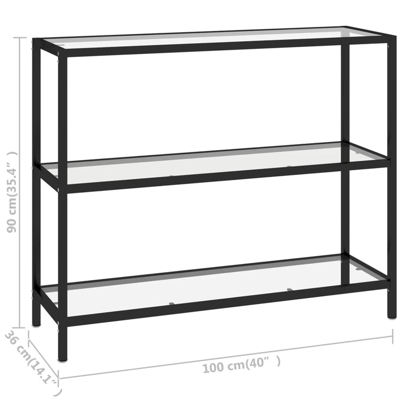 Console Table Transparent 100x36x90 cm Tempered Glass