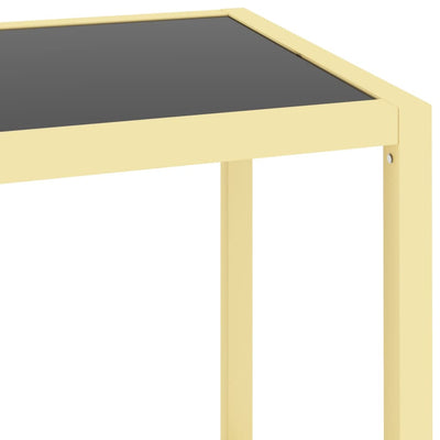 Console Table Black and Transparent 100x36x90 cm Tempered Glass