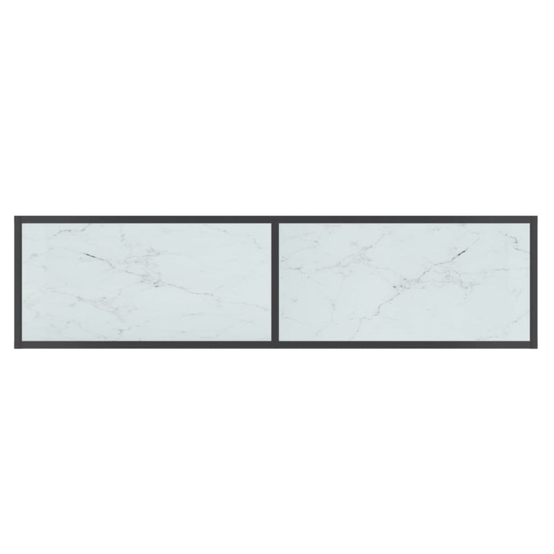 Console Table White 140x35x75.5 cm Tempered Glass