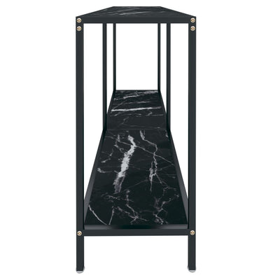 Console Table Black 140x35x75.5 cm Tempered Glass