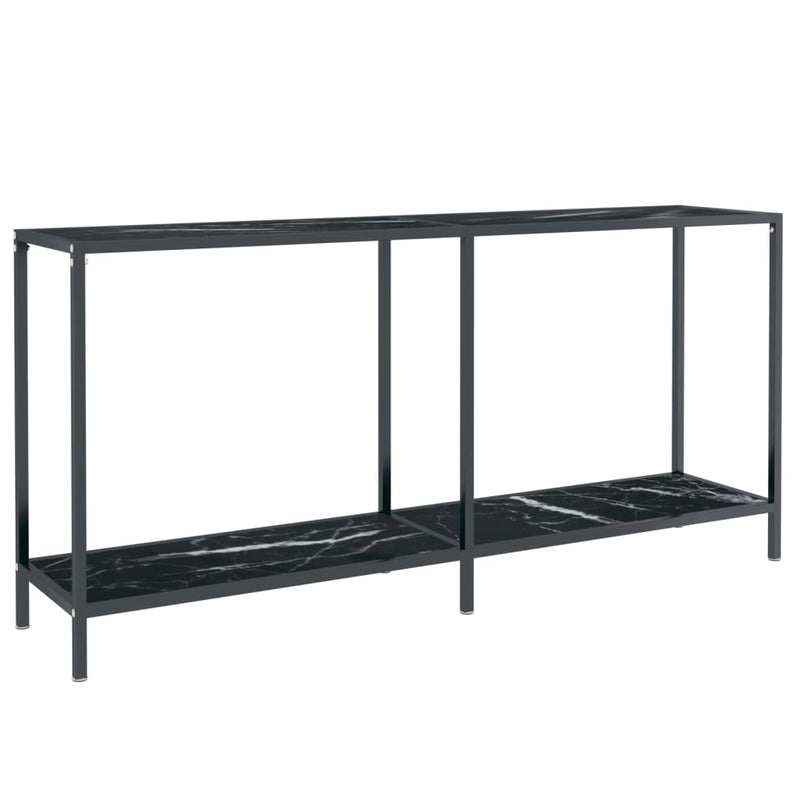 Console Table Black 160x35x75.5 cm Tempered Glass