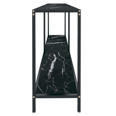 Console Table Black 160x35x75.5 cm Tempered Glass