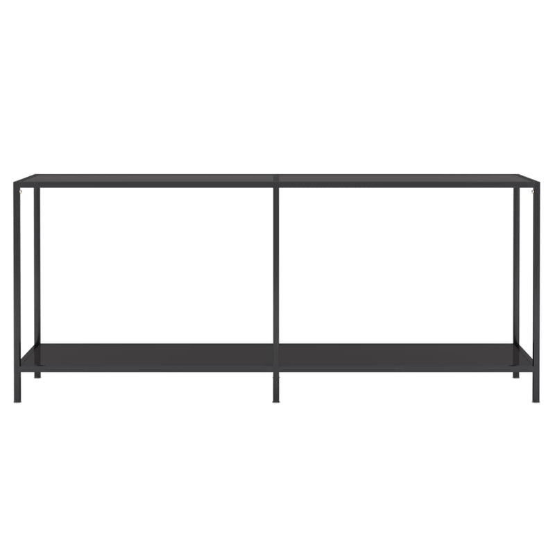 Console Table Black 180x35x75.5 cm Tempered Glass