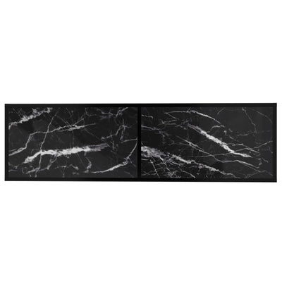 TV Cabinet Black Marble 140x40x40.5 cm Tempered Glass
