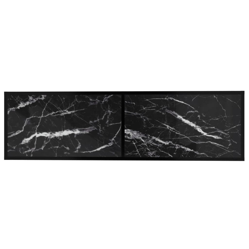 TV Cabinet Black Marble 140x40x40.5 cm Tempered Glass
