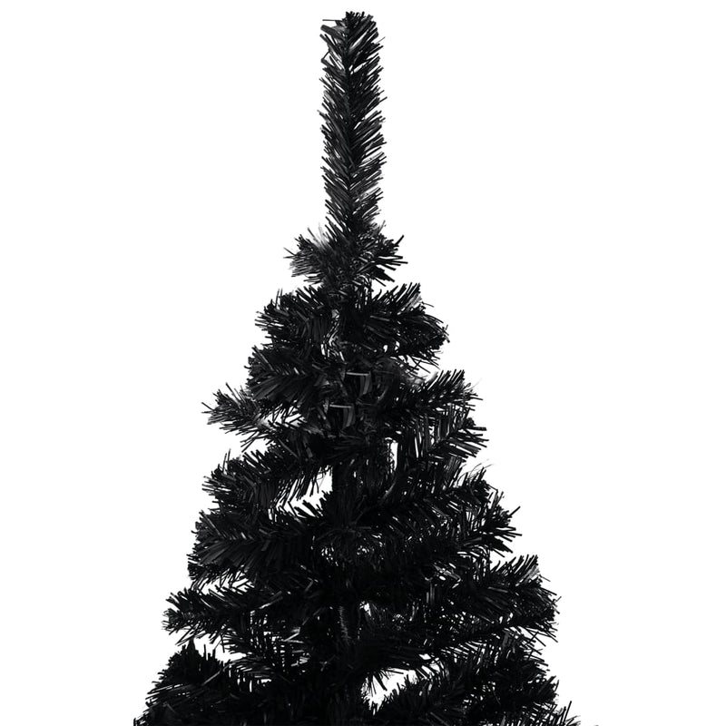 Artificial Christmas Tree with LEDs&Ball Set Black 210 cm PVC