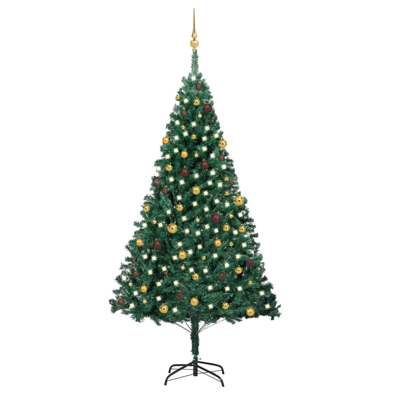 Artificial Christmas Tree with LEDs&Ball Set Green 240 cm