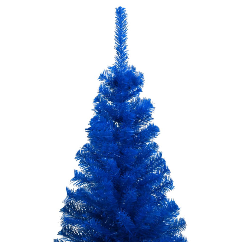 Artificial Christmas Tree with LEDs&Ball Set Blue 180 cm PVC