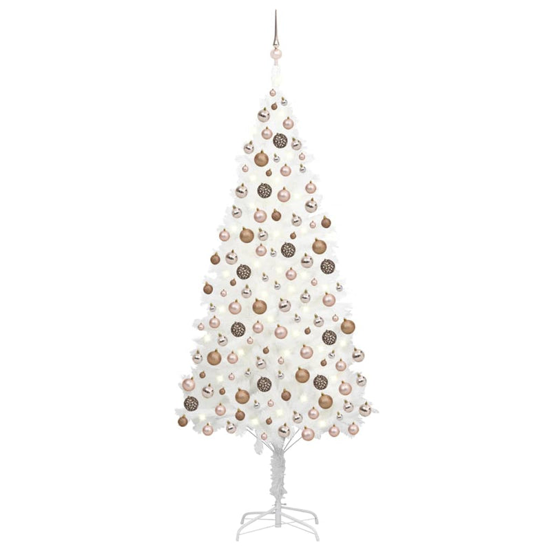 Artificial Christmas Tree with LEDs&Ball Set White 240 cm