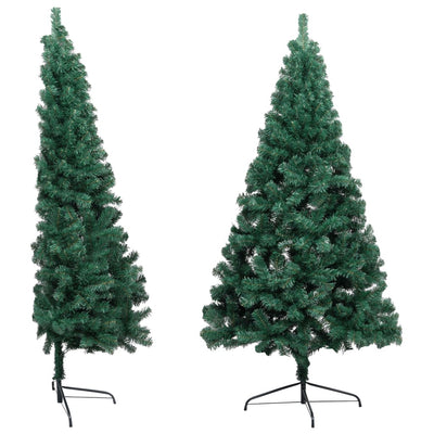 Artificial Half Christmas Tree with LEDs&Ball Set Green 150 cm