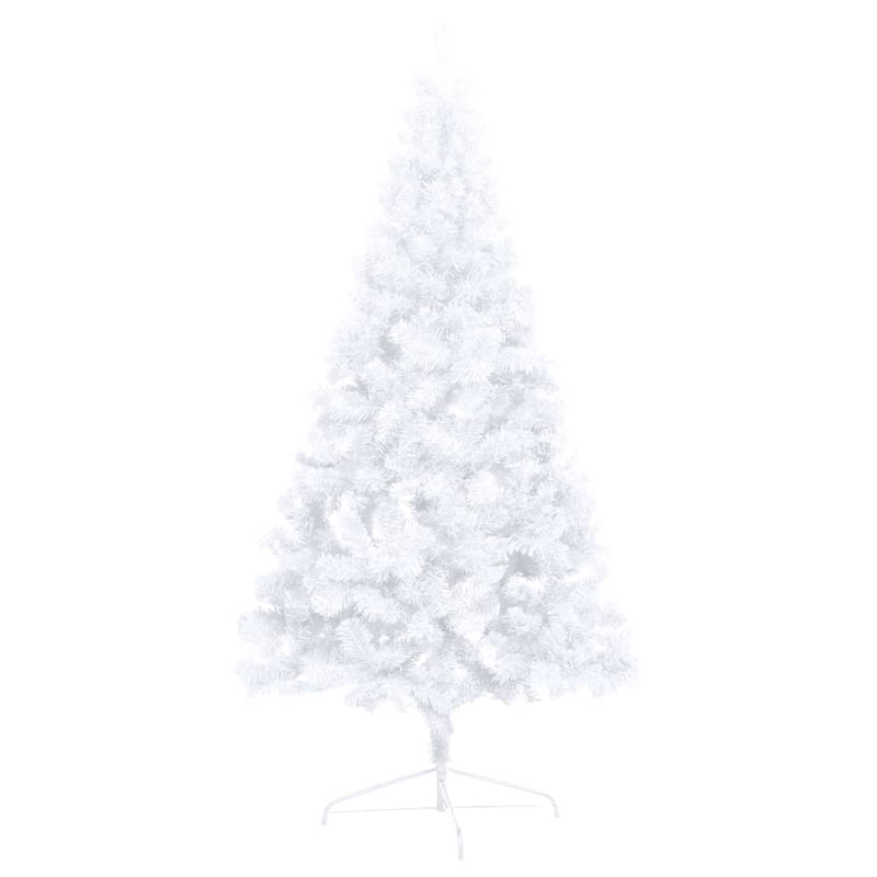 Artificial Half Christmas Tree with LEDs&Ball Set White 210 cm