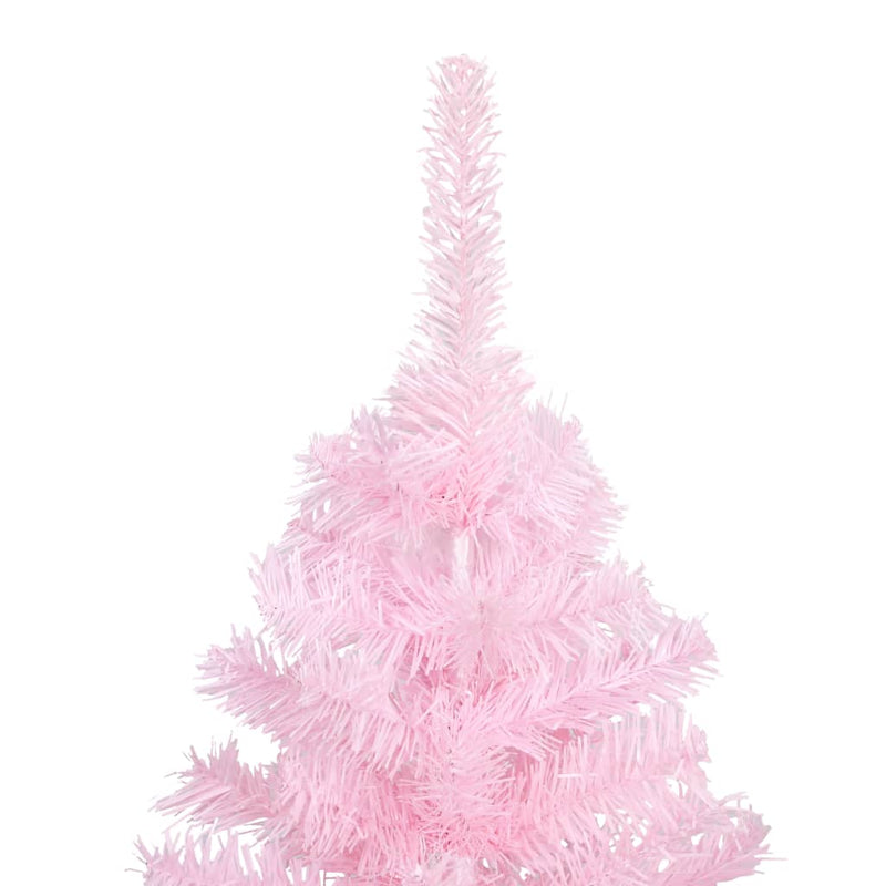Artificial Christmas Tree with LEDs&Ball Set Pink 180 cm PVC
