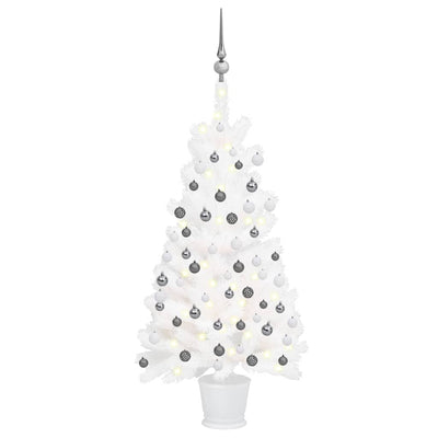 Artificial Christmas Tree with LEDs&Ball Set White 90 cm