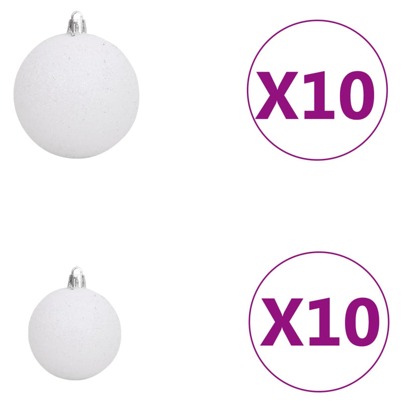 Artificial Christmas Tree with LEDs&Ball Set White 210 cm