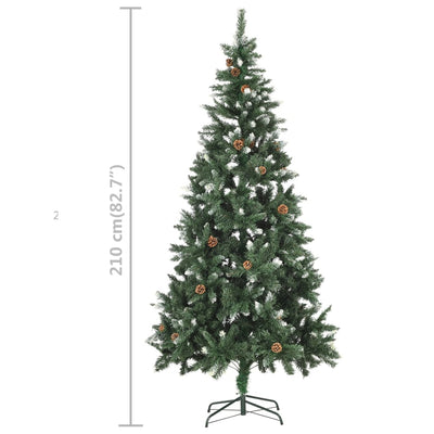 Artificial Christmas Tree with LEDs&Ball Set&Pine Cones 210 cm