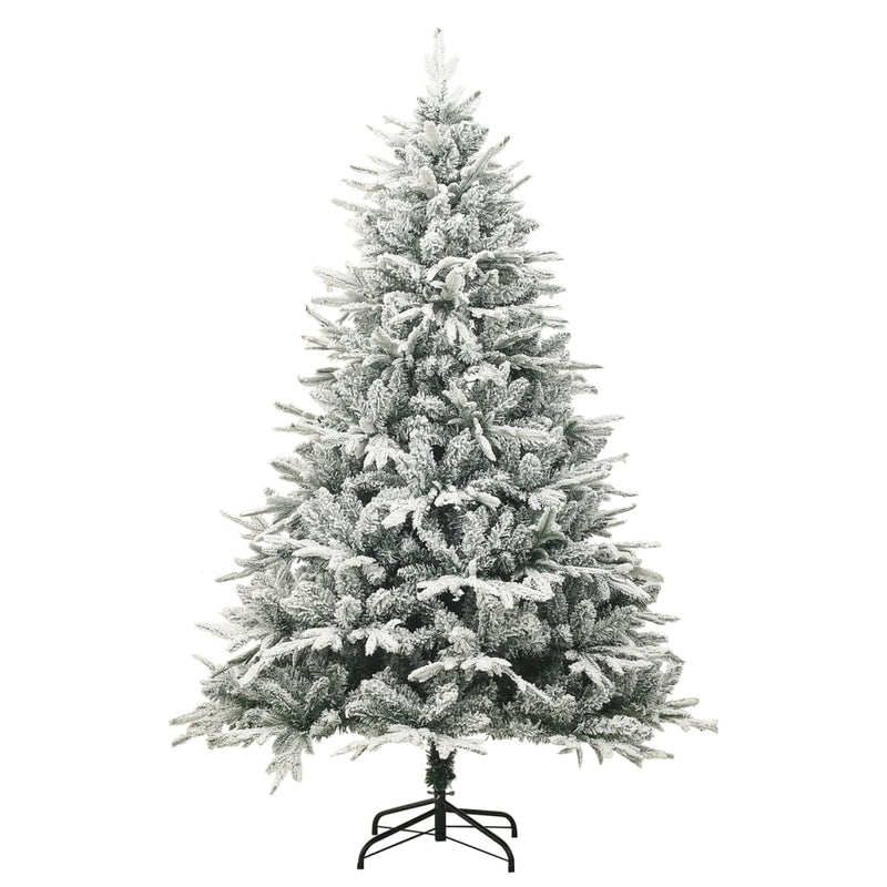 Artificial Christmas Tree LED&Ball Set&Flocked Snow 210 cm PVC&PE