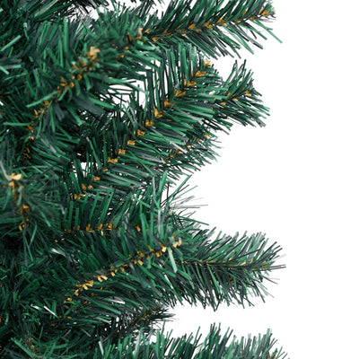 Slim Artificial Christmas Tree with LEDs&Ball Set Green 150 cm