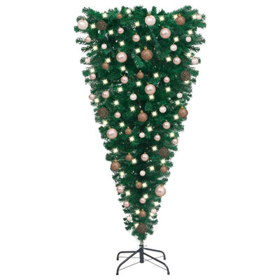 Upside-down Artificial Christmas Tree with LEDs&Ball Set 180 cm