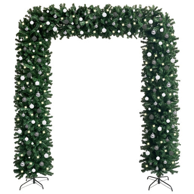 Christmas Tree Arch with LEDs&Ball Set Green 240 cm
