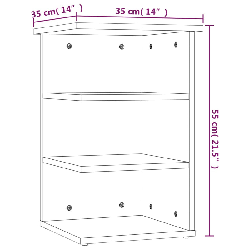 Side Cabinet White 35x35x55 cm Chipboard