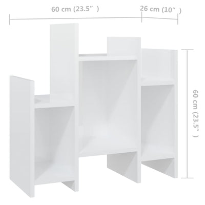 Side Cabinet High Gloss White 60x26x60 cm Chipboard
