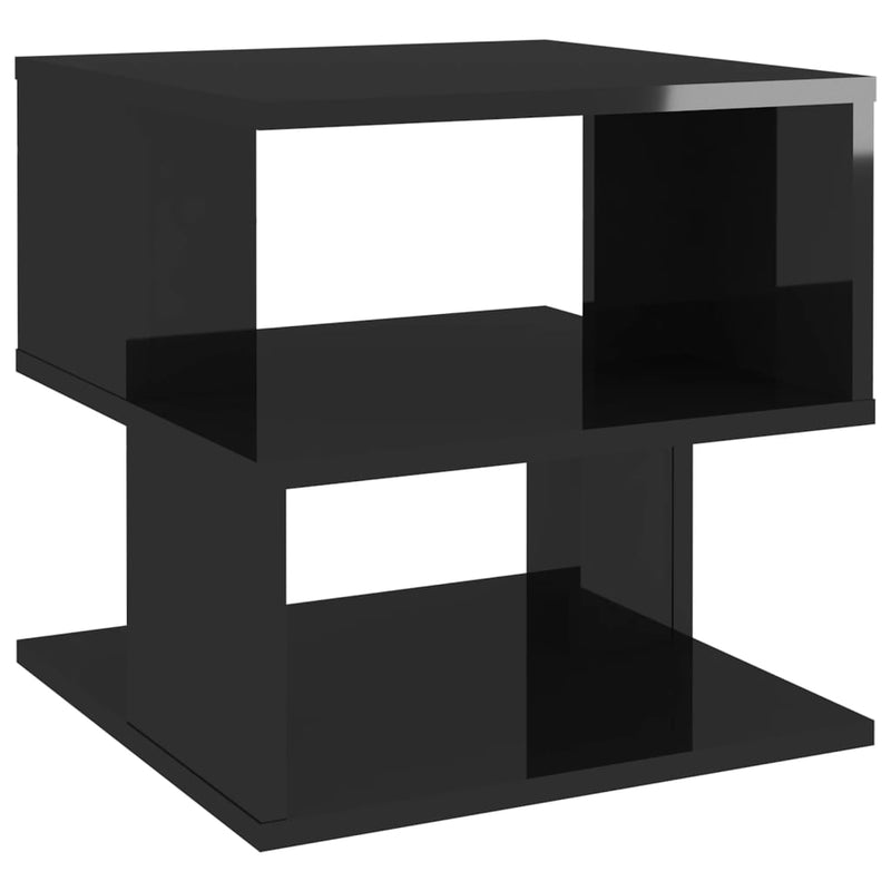 Side Table High Gloss Black 40x40x40 cm Chipboard - Payday Deals