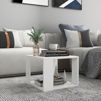 Coffee Table White 40x40x30 cm Engineered Wood - Payday Deals