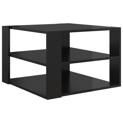 Coffee Table High Gloss Black 60x60x40 cm Chipboard
