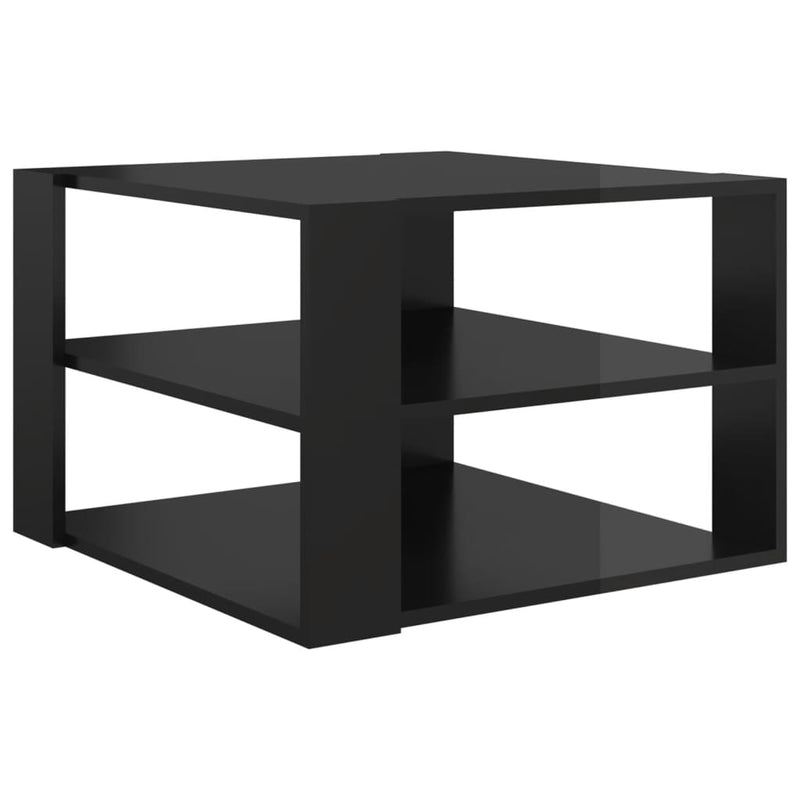 Coffee Table High Gloss Black 60x60x40 cm Chipboard